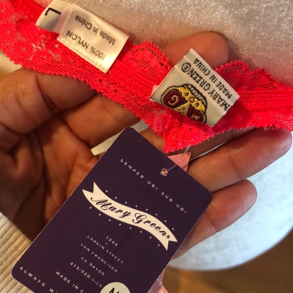 Mary Green Bralette Hot Pink/Light Blue Size L - Picture 3 of 3